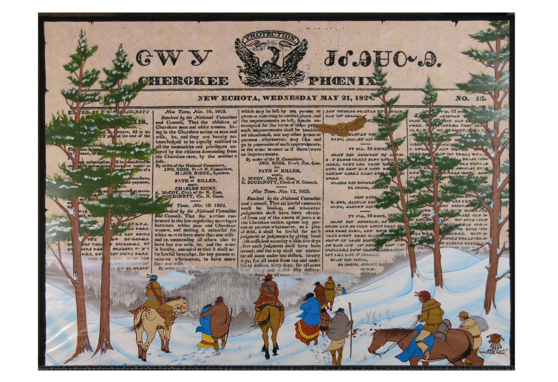 he Phoenix rises from the ashes  to start another long life; like the Cherokee Nation that arose from the ashes of the Trail of Tears,  and the Cherokee Phoenix newspaper that arose from the ashes of the fire in Georgia, to rebuild a new great nation and newspaper in Indian Territory.